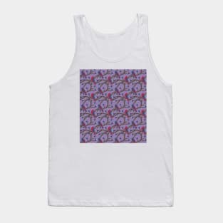 Folk art Birds and flowers pattern in violet background Tank Top